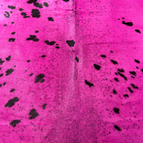 Dyed Pink Spotted Cowhide Rug Size: 7x7 feet Y-197
