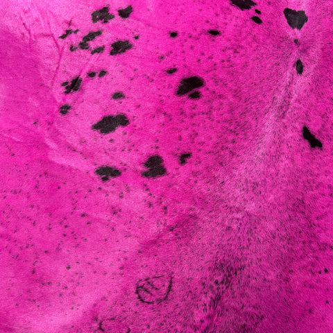 Dyed Pink Spotted Cowhide Rug Size: 7x7 feet Y-197