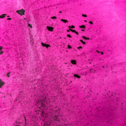 Dyed Pink Spotted Cowhide Rug Size: 7x7 feet Y-197