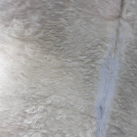 Ivory/Beige Cowhide Rug (longish curly hair) Size: 8x7 feet D-771