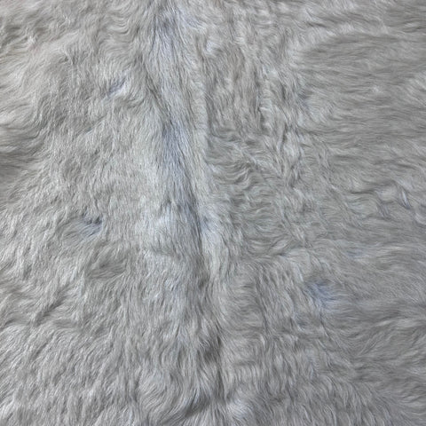 Ivory/Beige Cowhide Rug (longish curly hair) Size: 8x7 feet D-771