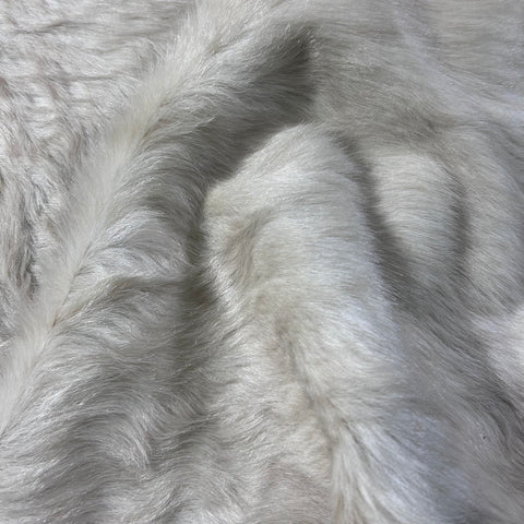 Ivory/Beige Cowhide Rug (longish curly hair) Size: 8x7 feet D-771