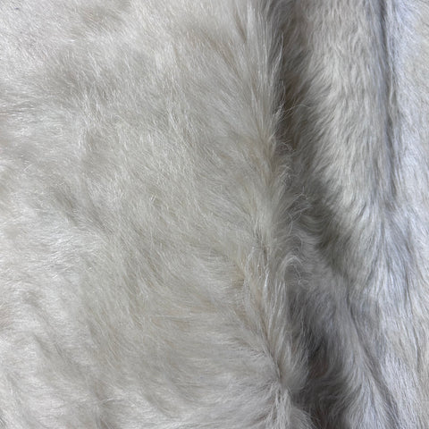 Ivory/Beige Cowhide Rug (longish curly hair) Size: 8x7 feet D-771