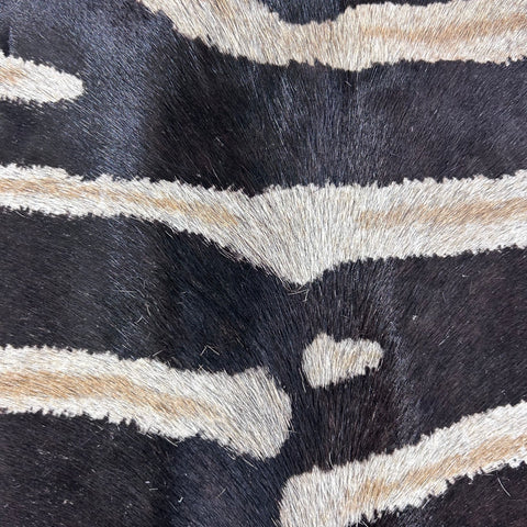 Genuine Zebra Cowhide Rug (center is a bit grey) Size: 7x5.7 feet D-772