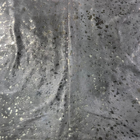 Gold Metallic Cowhide Rug Size: 7.2x7 feet Y-108