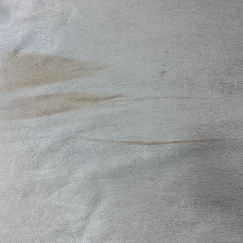 Light Grey Brindle Cowhide Rug (some beige lines in neck and side/ heavy hide) Size: 8x7 feet Y-112