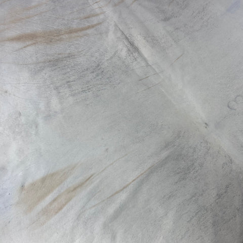 Light Grey Brindle Cowhide Rug (some beige lines in neck and side/ heavy hide) Size: 8x7 feet Y-112