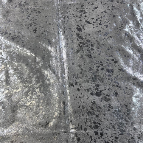 Silver Metallic Cowhide Rug Size: 7x6.5 feet D-777