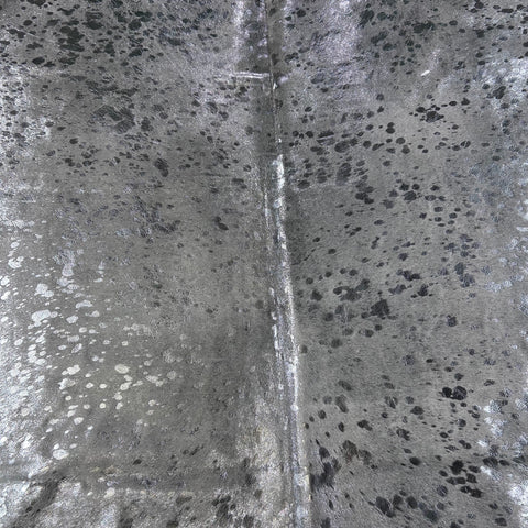 Silver Metallic Cowhide Rug Size: 7.2x6.2 feet D-780