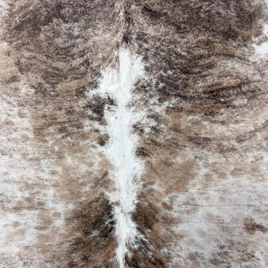 Gorgeous Tricolor Light Brindle Cowhide Rug (fire brands) Size: 7.5x6 feet Z-248