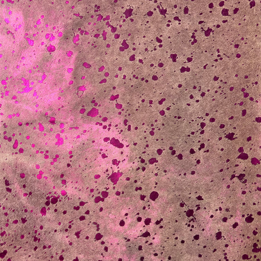 Pink Metallic Cowhide Rug Size: 8X6.7 feet D-786
