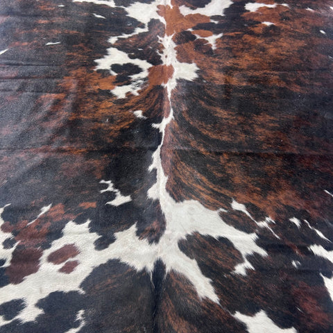 Giant Tricolor Cowhide Rug (colombia # 143) Size: 8x7 feet Z-252