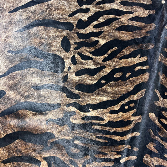 Tiger Print Cowhide Rug D-792