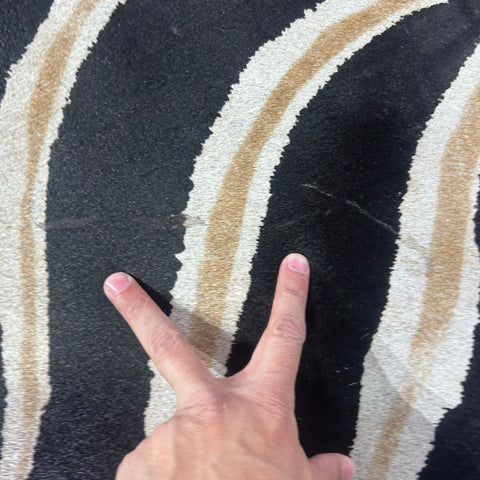 Genuine Zebra Cowhide Rug (some imperfections) Size: 7.2x6 feet Z-254