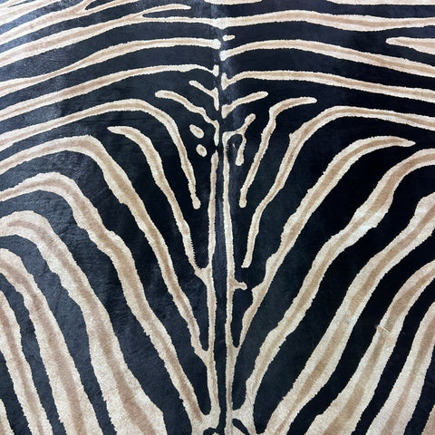Dark Genuine Zebra Cowhide Rug (some imperfections) Size: 7x6 feet Z-255