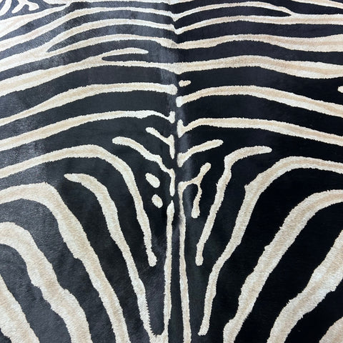 Light Genuine Zebra Cowhide Rug (some stretch marks) Size: 7x5.5 feet Z-257
