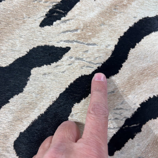 Light Genuine Zebra Cowhide Rug (some stretch marks) Size: 7x5.5 feet Z-257