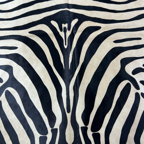 Upholstery Zebra Print Cowhide Rug (light beige background) Size: 7x5.7 feet J-006