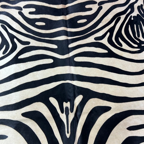 Upholstery Zebra Print Cowhide Rug (light beige background) Size: 7x5.7 feet J-006