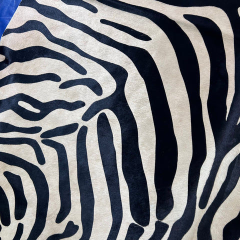 Upholstery Zebra Print Cowhide Rug (light beige background) Size: 7x5.7 feet J-006