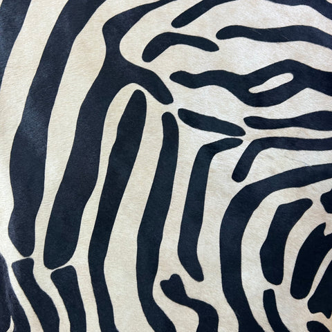 Upholstery Zebra Print Cowhide Rug (light beige background) Size: 7x5.7 feet J-006