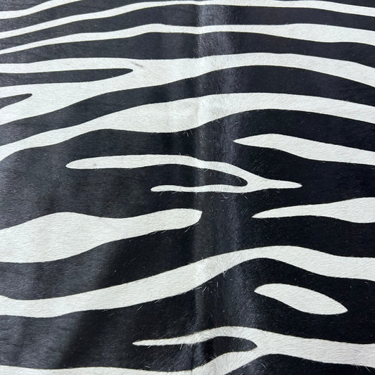 Horizontal Stripes Zebra Cowhide Rug Size: 7.2x5.5 feet J-118