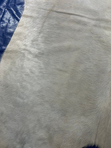 White Cowhide - Solid Ivory Cowhide Rug (one small repair) Size: 6x5 feet D-334