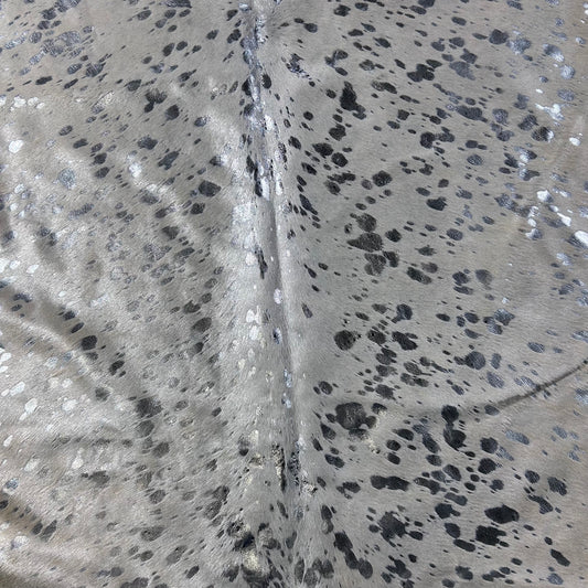 Silver Metallic Cowhide Rug Size: 7x7 feet D-813