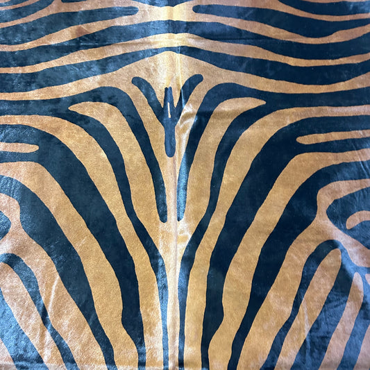 Reverse Brown Zebra Cowhide Rug D-819