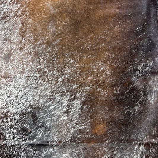 Dark Brown Salt & Pepper Cowhide Rug Size: 7.7x6.2 feet D-822