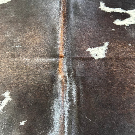 Dark Chocolate Brown Salt & Pepper Cowhide Rug Size: 7x6 feet D-823