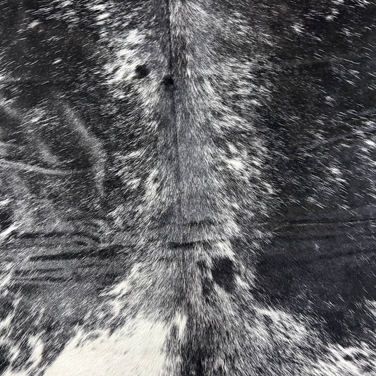 Black and White Speckled Cowhide Rug Size: 7x6 feet D-826