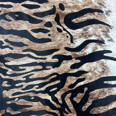 Siberean Tiger Print Cowhide Rug Size: 7.5x6.2 feet Z-259