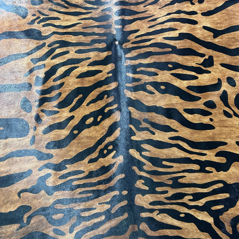 Siberean Tiger Print Cowhide Rug Size: 7x7 feet Z-261