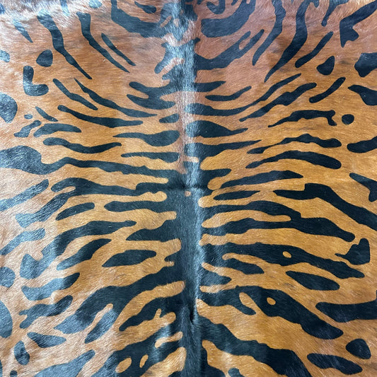 Siberean Tiger Print Cowhide Rug Size: 7.7x6.7 feet Z-262