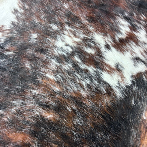 HUGE Tricolor Cowhide Rug (50.25 sq ft) Size: 8x7 feet Colombia-87