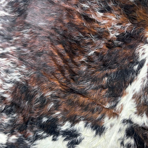 HUGE Tricolor Cowhide Rug (50.25 sq ft) Size: 8x7 feet Colombia-87
