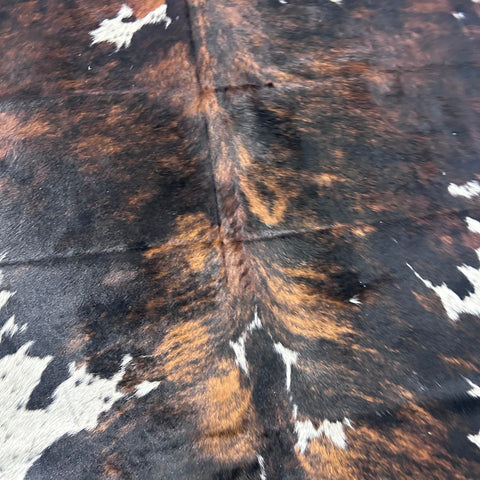 HUGE Tricolor Cowhide Rug (50 sq ft) Size: 8x7 feet Colombia-79