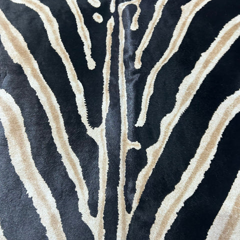 Genuine Zebra Print Cowhide Rug Size: 7.2x6 feet Z-268