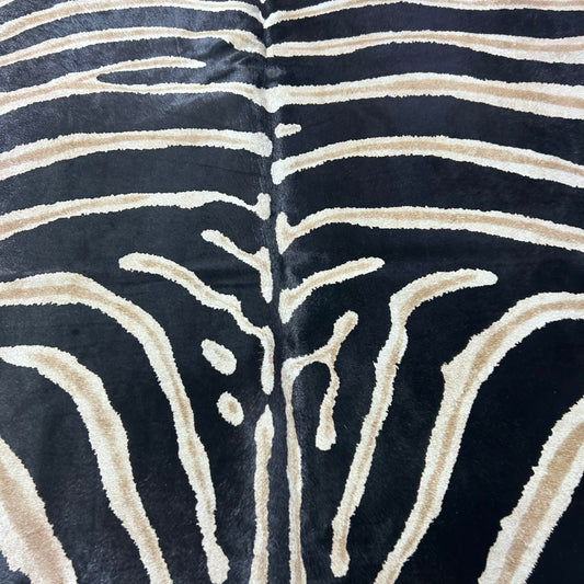 Genuine Zebra Print Cowhide Rug Size: 7.2x6 feet Z-268