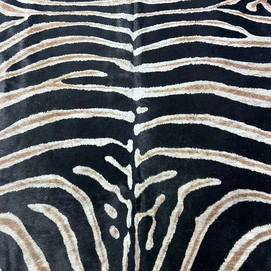 Genuine Zebra Print Cowhide Rug Size: 7.5x7 feet Z-270