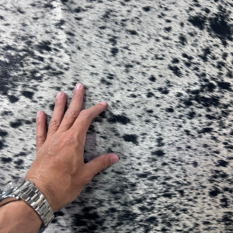 Salt & Pepper Black and White Cowhide Rug Size: 8x7.2 feet Z-273