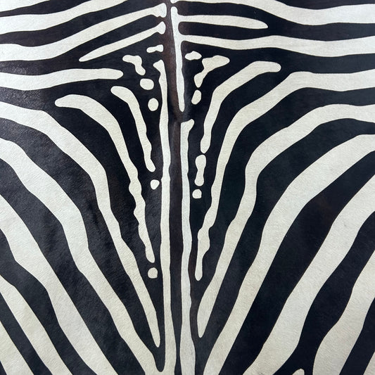 African Zebra Printed Cowhide Rug Size: 7x6 feet Y-114
