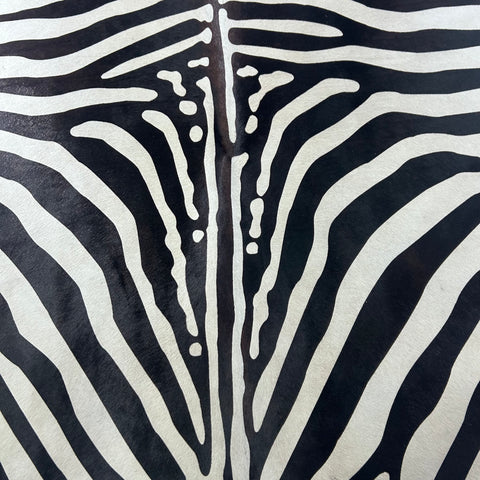 African Zebra Printed Cowhide Rug Size: 7x6 feet Y-114