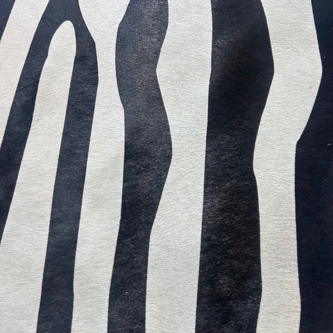 African Zebra Printed Cowhide Rug Size: 7x6 feet Y-114