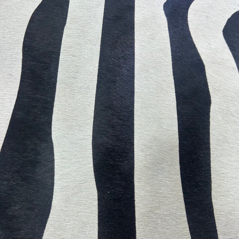 African Zebra Printed Cowhide Rug Size: 7x6 feet Y-114