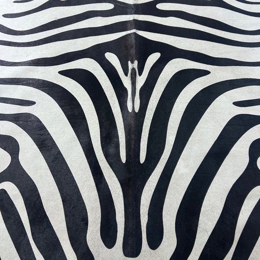 Zebra Print Cowhide Rug Size: 6.5x6 feet Y-115