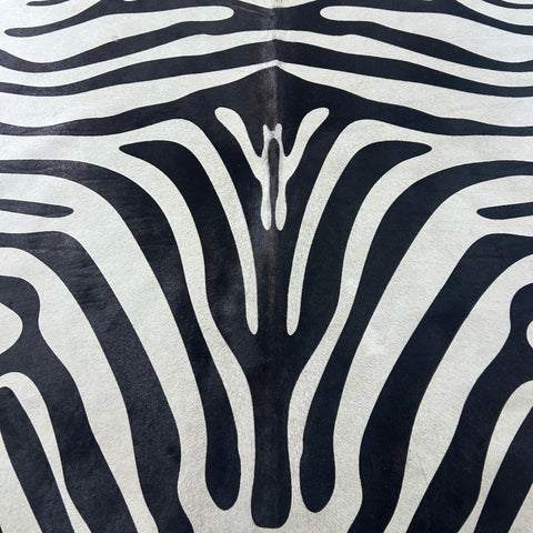 Zebra Print Cowhide Rug Size: 6.5x6 feet Y-115