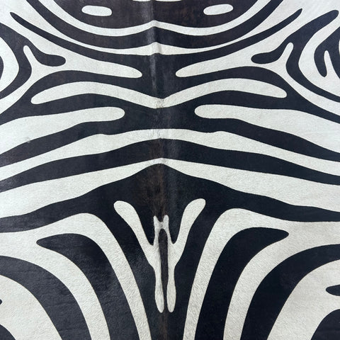 Zebra Print Cowhide Rug Size: 6.5x6 feet Y-115