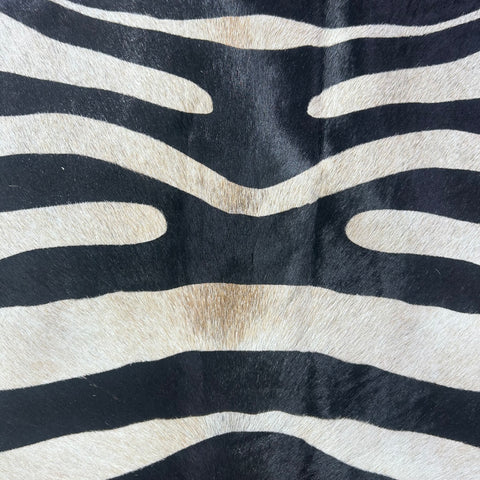 Upholstery Zebra Print Cowhide Rug (some brown in the middle) Size: 7x6 feet J-119